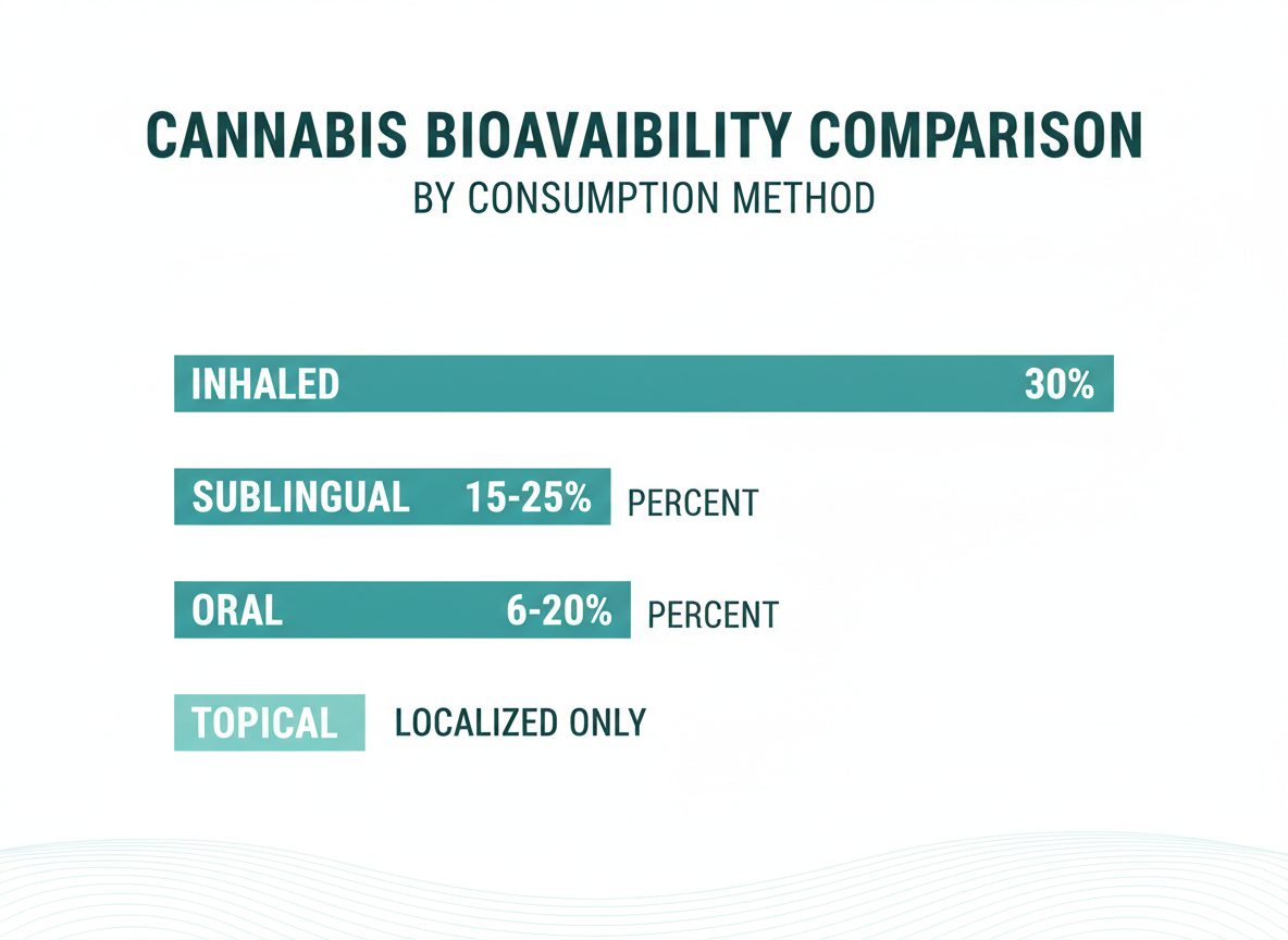 Cannabis bioavailability comparison by consumption method