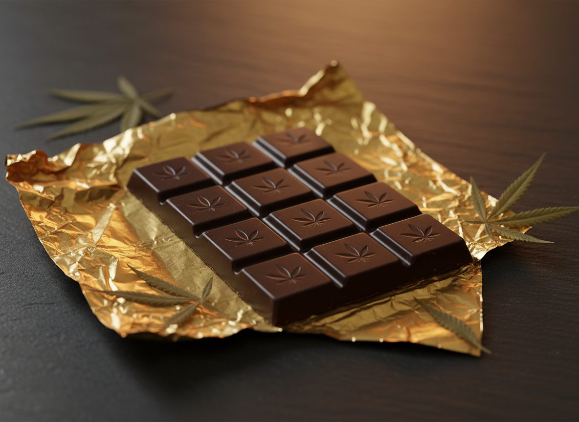 Cannabis-infused dark chocolate edible