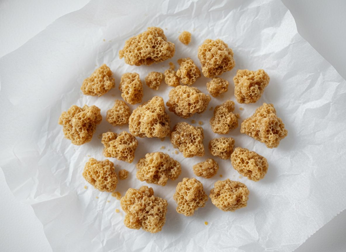Cannabis crumble — dry, porous, honeycomb-textured BHO concentrate