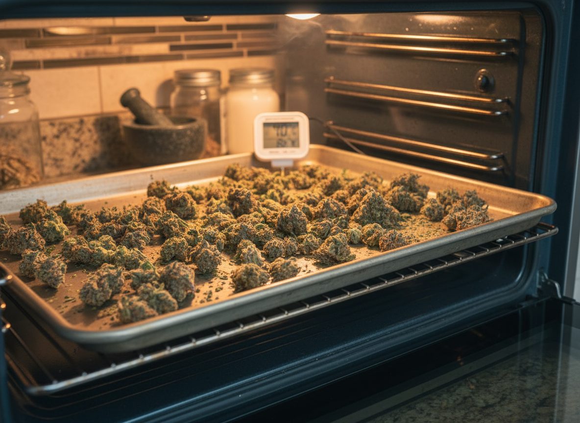 Decarbing cannabis in an oven to activate THC