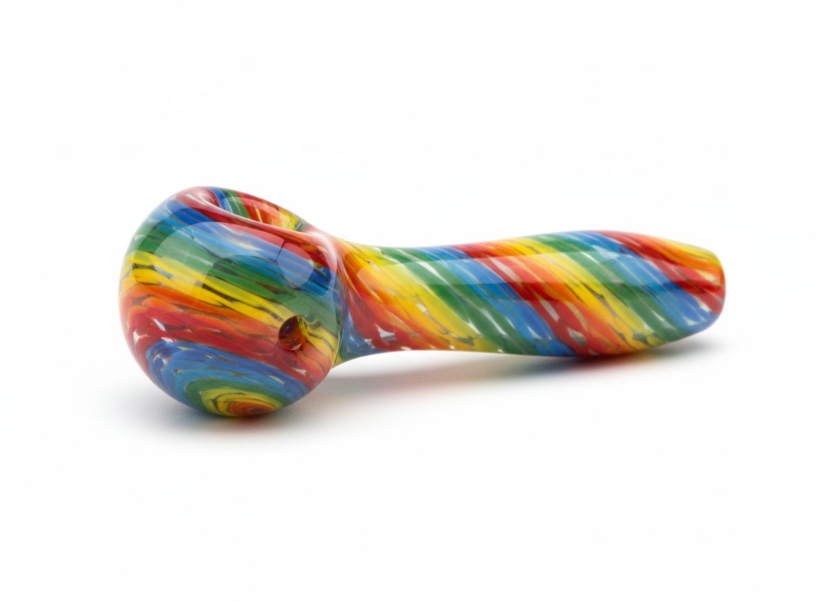 Glass hand pipe for cannabis — spoon pipe with carburetor