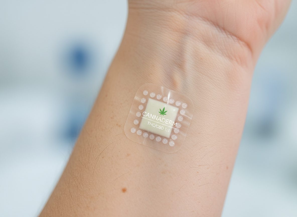 Transdermal cannabis delivery via adhesive patch