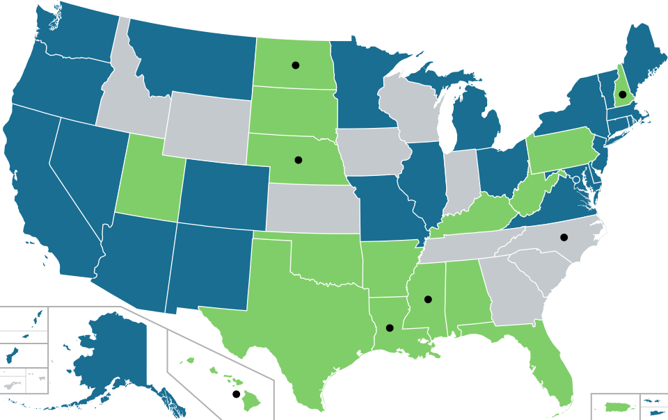 US cannabis law status by state
